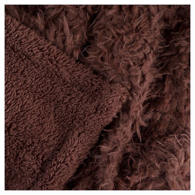 Brown Solid Fleece Sherpa Backed Throw (50"X60") - Yorkshire Home