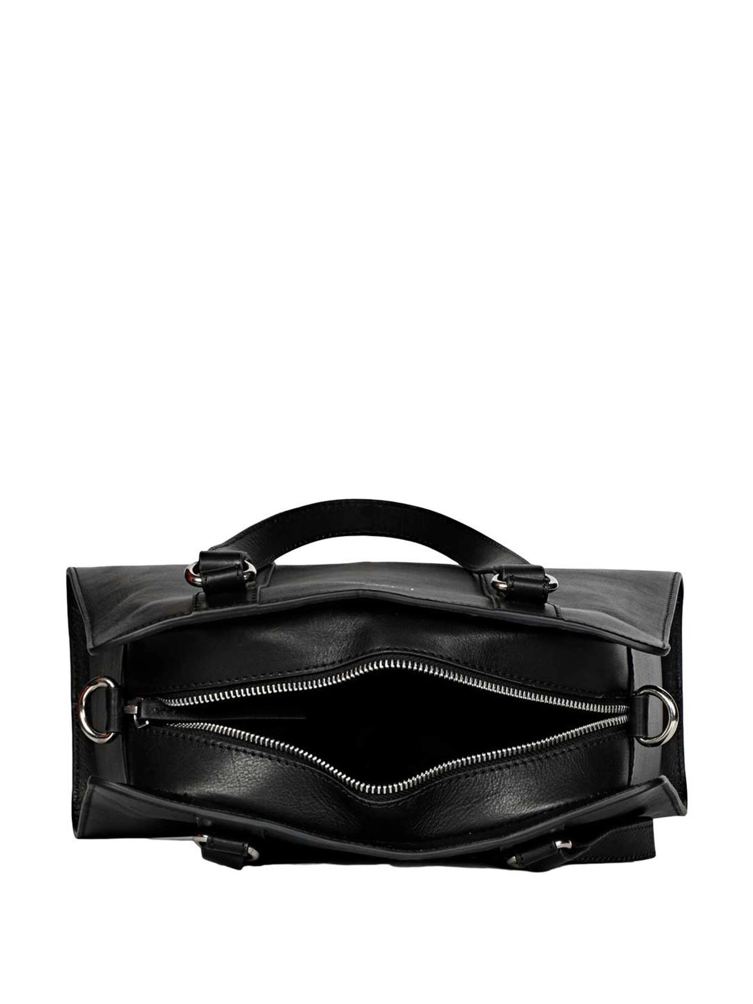 Favore Black Solid Medium Handbags