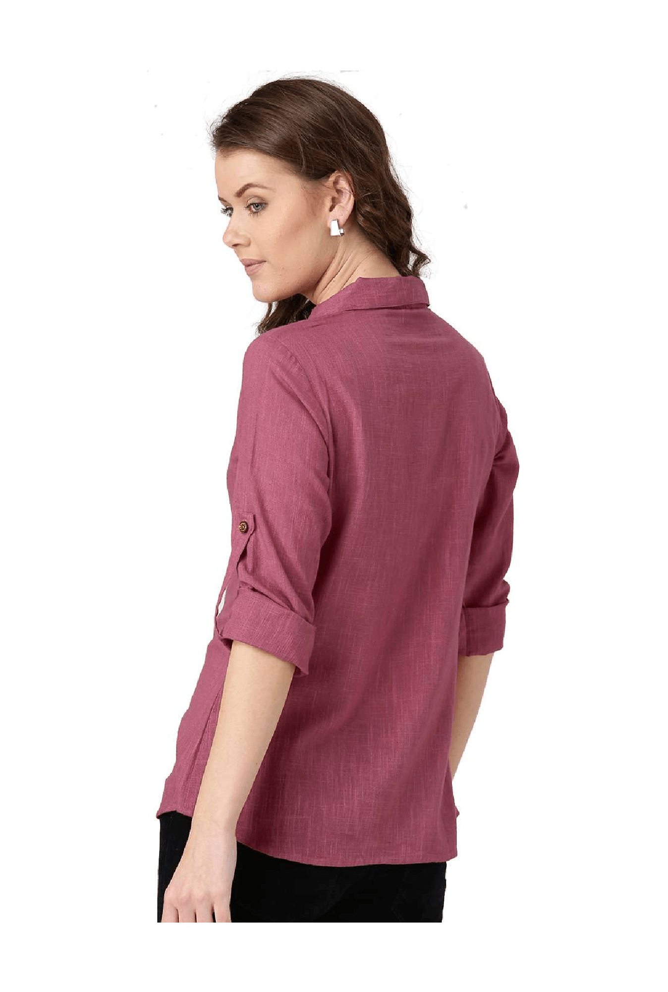 Jaipur Kurti Pink Textured Shirt