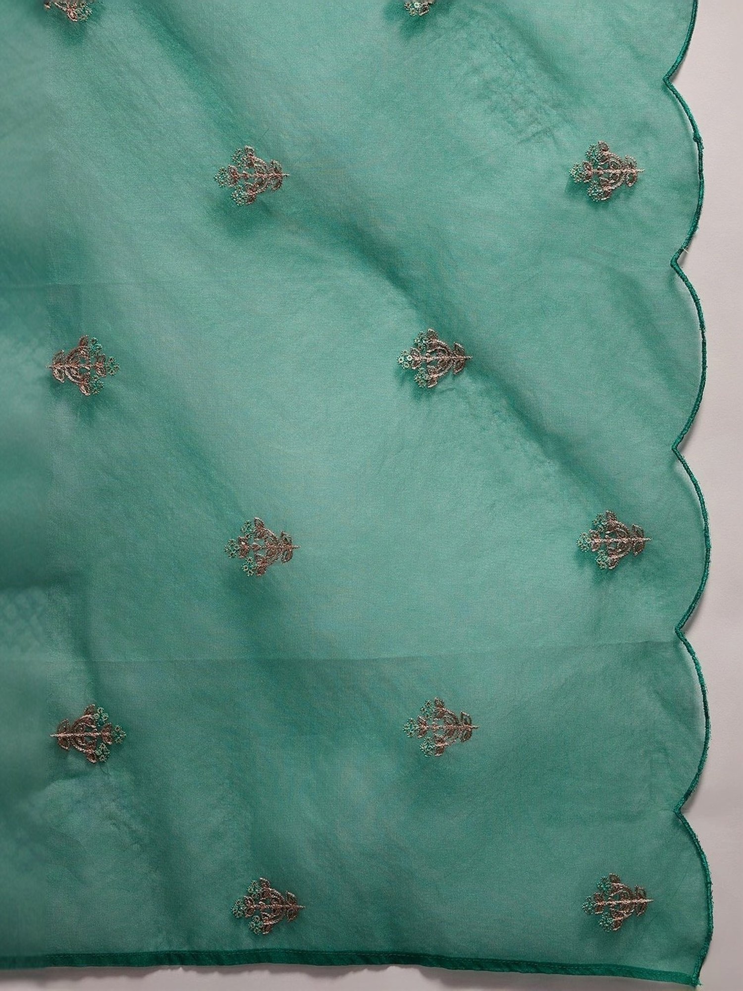 Indo Era Green Embroidered Kurta Pant Set With Dupatta