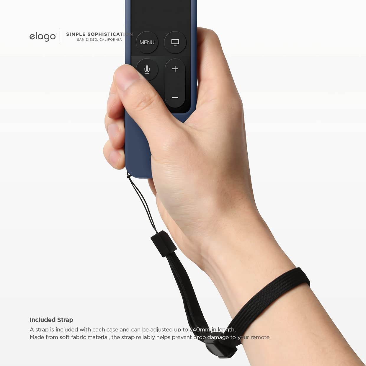 elago R1 Intelli Case [Jean Indigo]-[Magnet Technology][Anti-Slip][Lanyard Included][Heavy Shock Absorption] for Apple TV Siri Remote 4K / 4th Generation