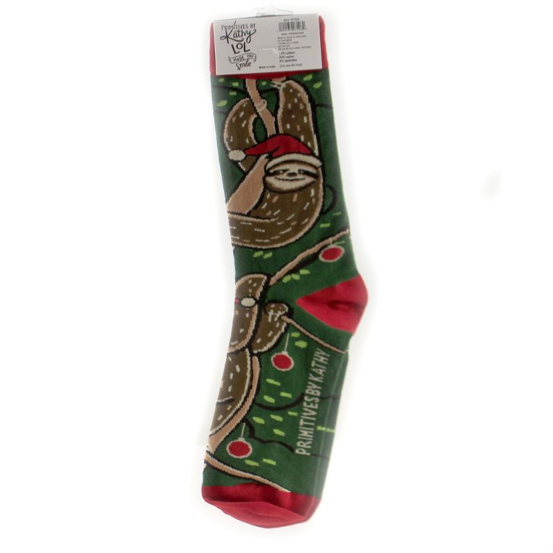 Apparel 14.25" Christmas Sloth Socks Don't Worry Be Merry  -  Socks