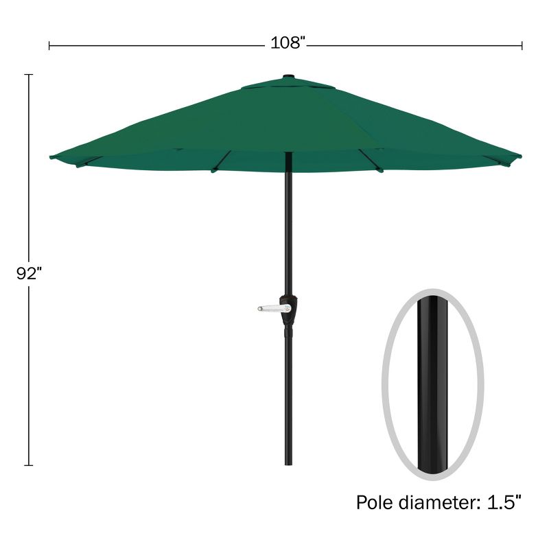 9' x 5' Rectangular Double Top Patio Outdoor Market Umbrella Emerald Green - Crestlive Products