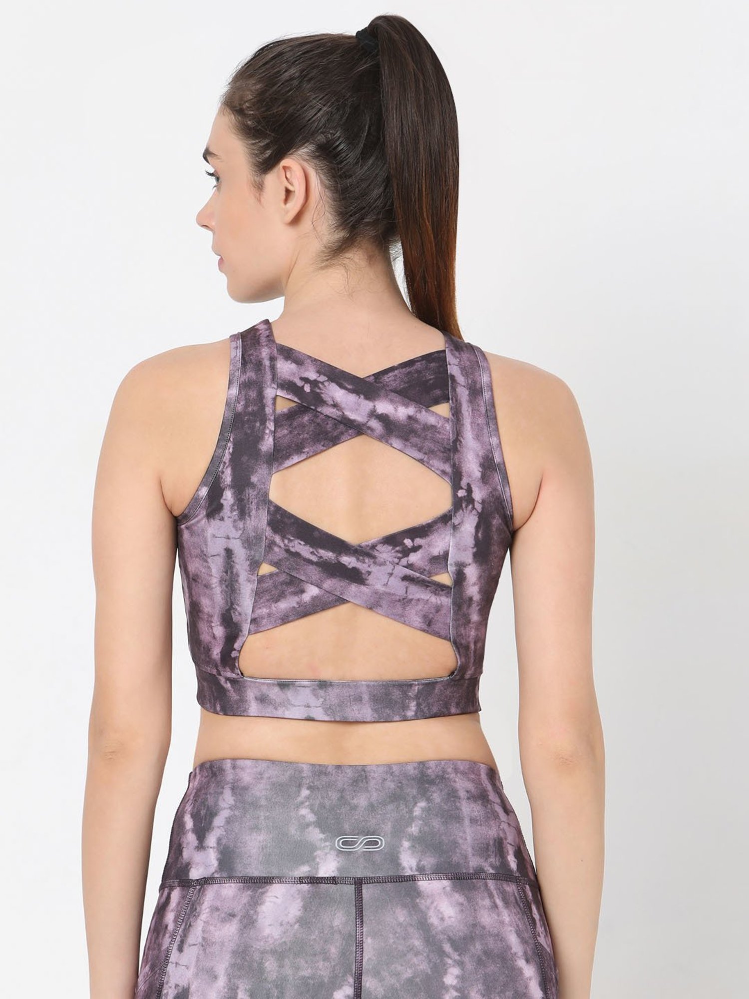 SILVERTRAQ Dark Purple Tie - Dye Crop Top