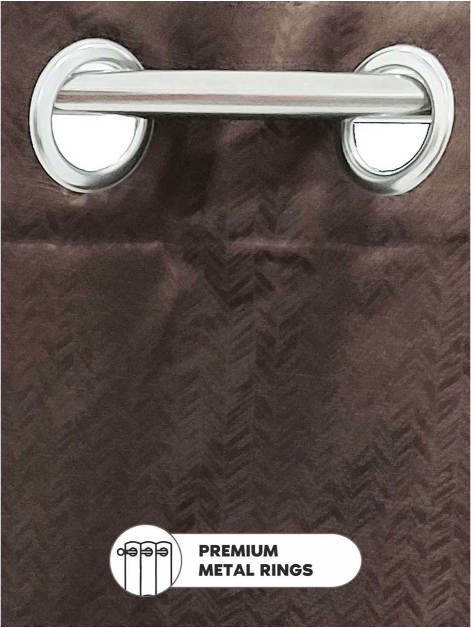 Bianca D`ROMANIO Brown Faux Silk 9 Ft. Long Door Curtain