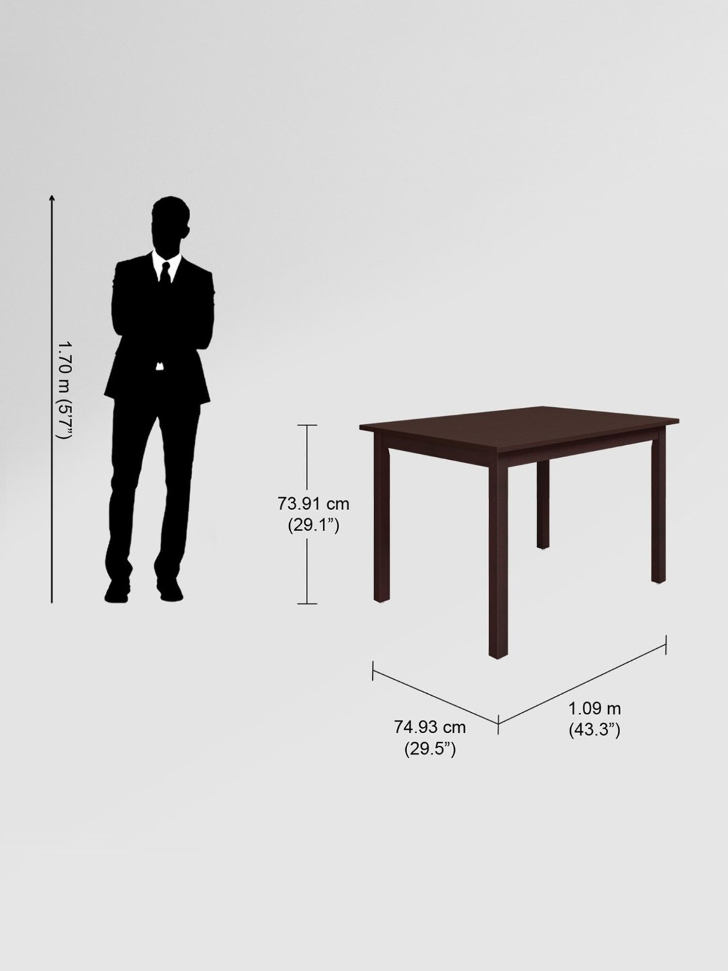 Godrej Interio Estana Brown Engineered Wood 4 Seater Rectangular Dining Table Set