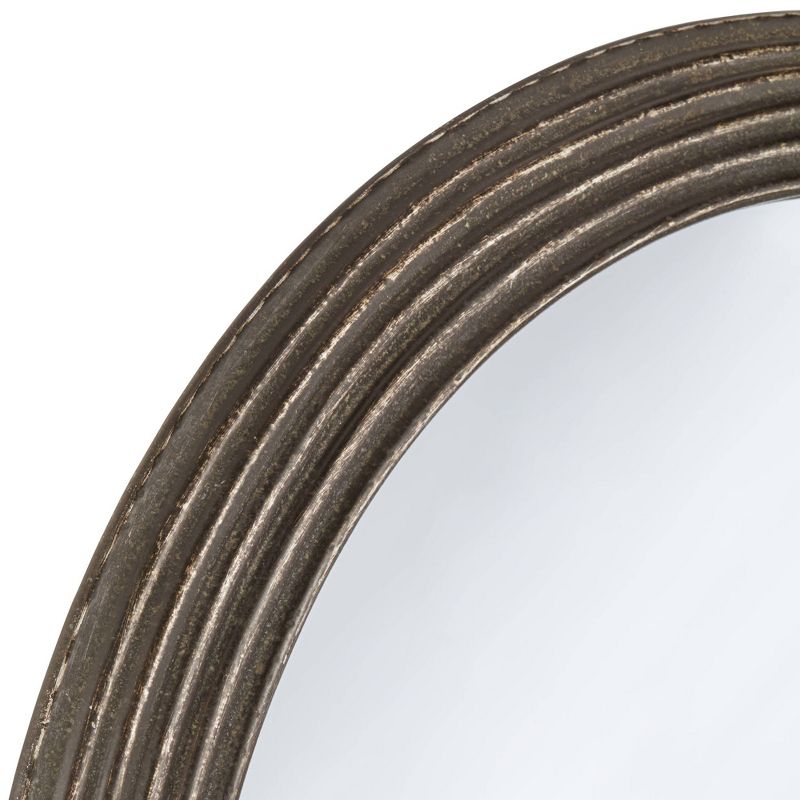 Uttermost Quentin Black 34" Round Metal Framed Wall Mirror