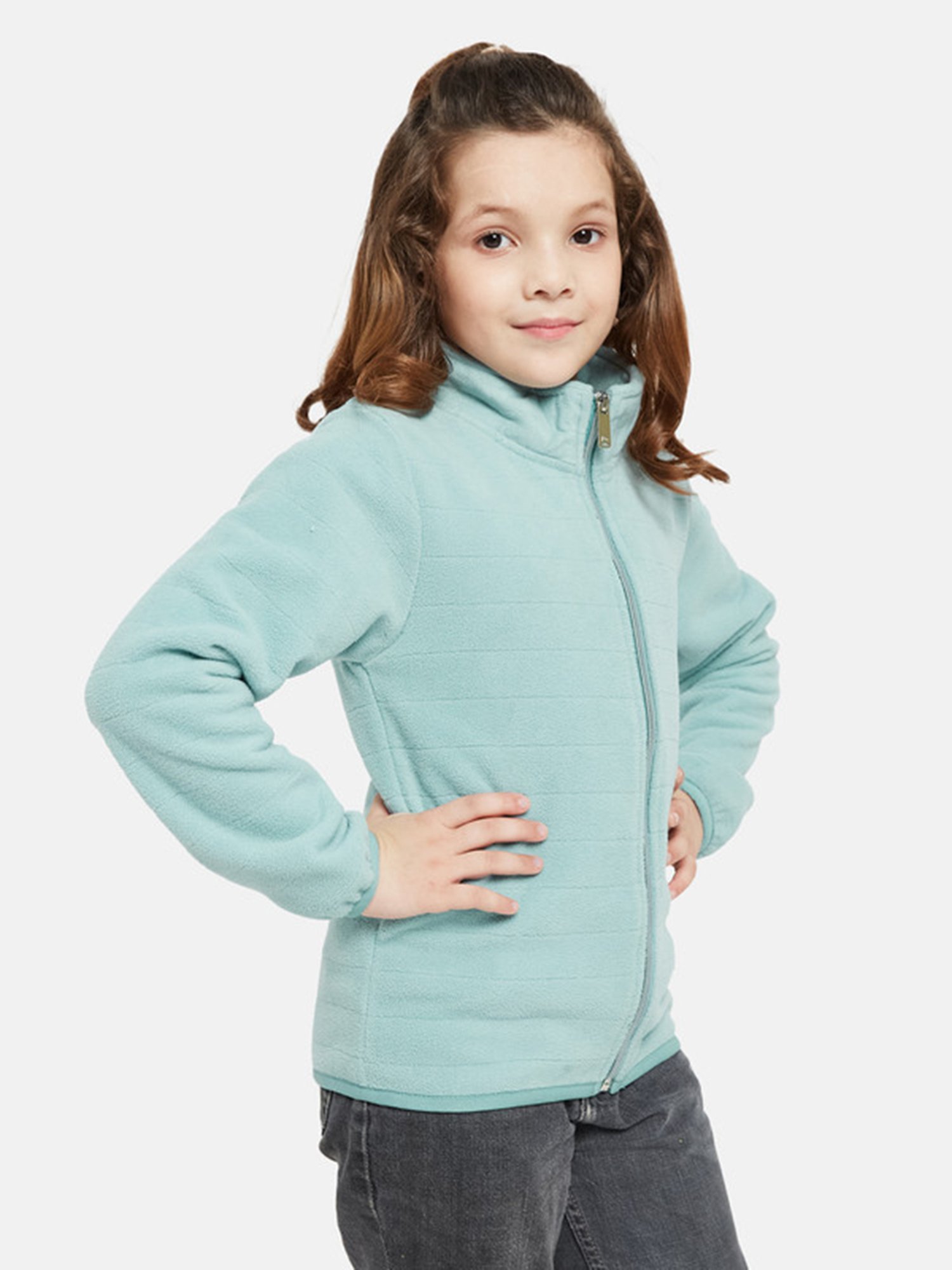 KIDS ONLY Blue Cotton Embroidered Full Sleeves Sweatshirt