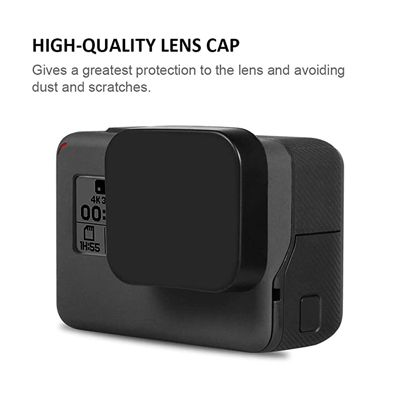 Screen Protector Compatible with New Gopro Hero 7 Black 2018 Hero 6 5 Black Action Camera with Lens Protector Lens Cap Cover and Screen Protector Film Accessories 5 PCS