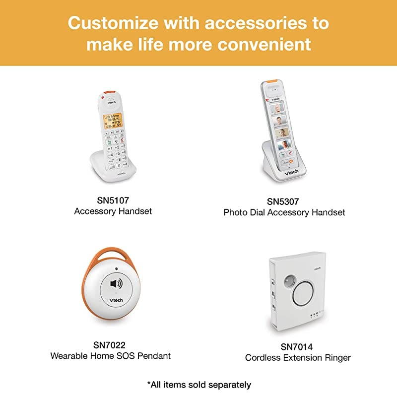 SN7021 Cordless 2Way WeatherResistant Audio Doorbell for SN5127 SN5147 Senior Phone Systems