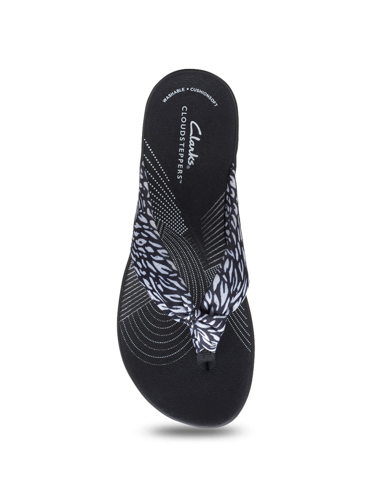 Clarks Women's Arla Glison 2 Black Thong Wedges