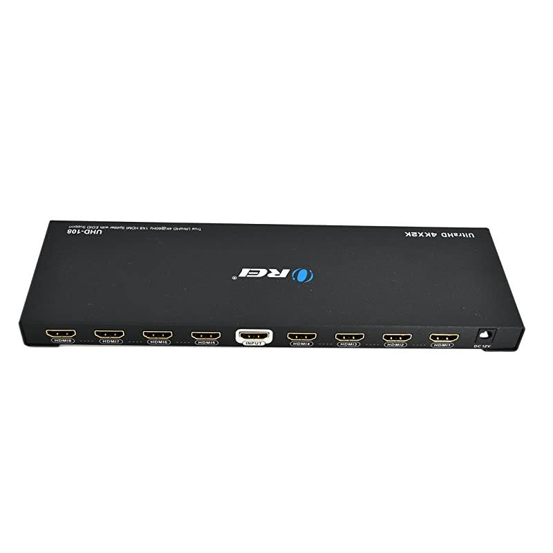 1x8 20 HDMI Splitter 8 Ports with Full Ultra HDCP 22 4K at 60Hz 3D Supports EDID Control UHD108