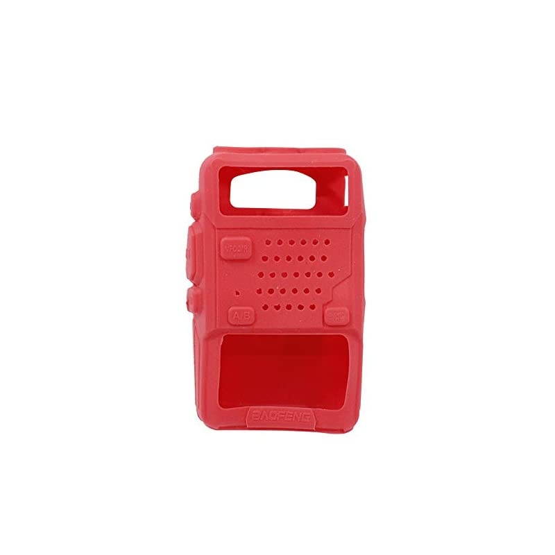5pcs Handheld Soft Rubber Case Portable Silicone Cover Shell for  UV-5R Series Two Way Radios Walkie Talkie (Red)