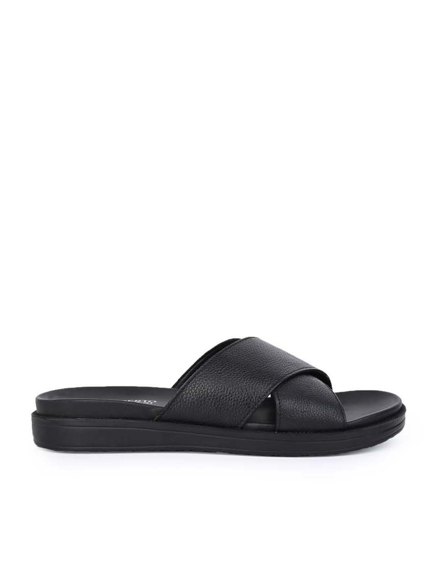 Alberto Torresi 
 Men's Black Cross Strap Sandals
