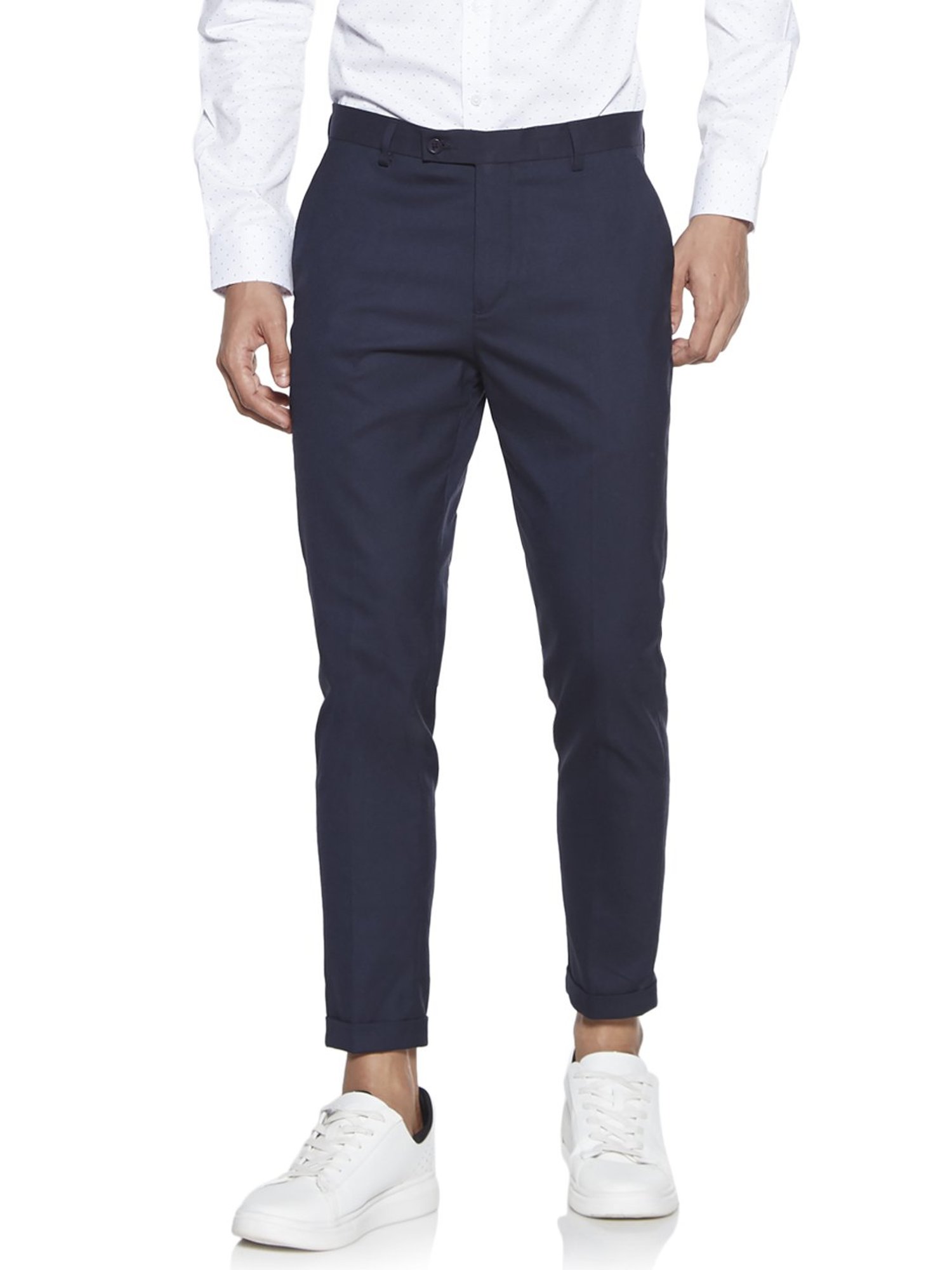 Arrow Navy Regular Fit Trousers