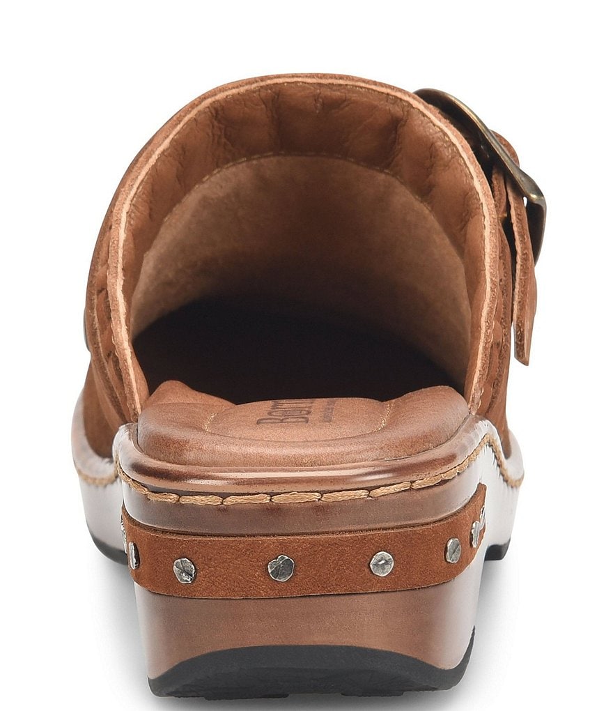 Born Banyan Suede Buckled Strap Suede Leather Clogs