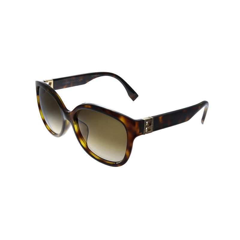 Fendi The Fendista  EDJ CC Womens Square Sunglasses Havana 57mm