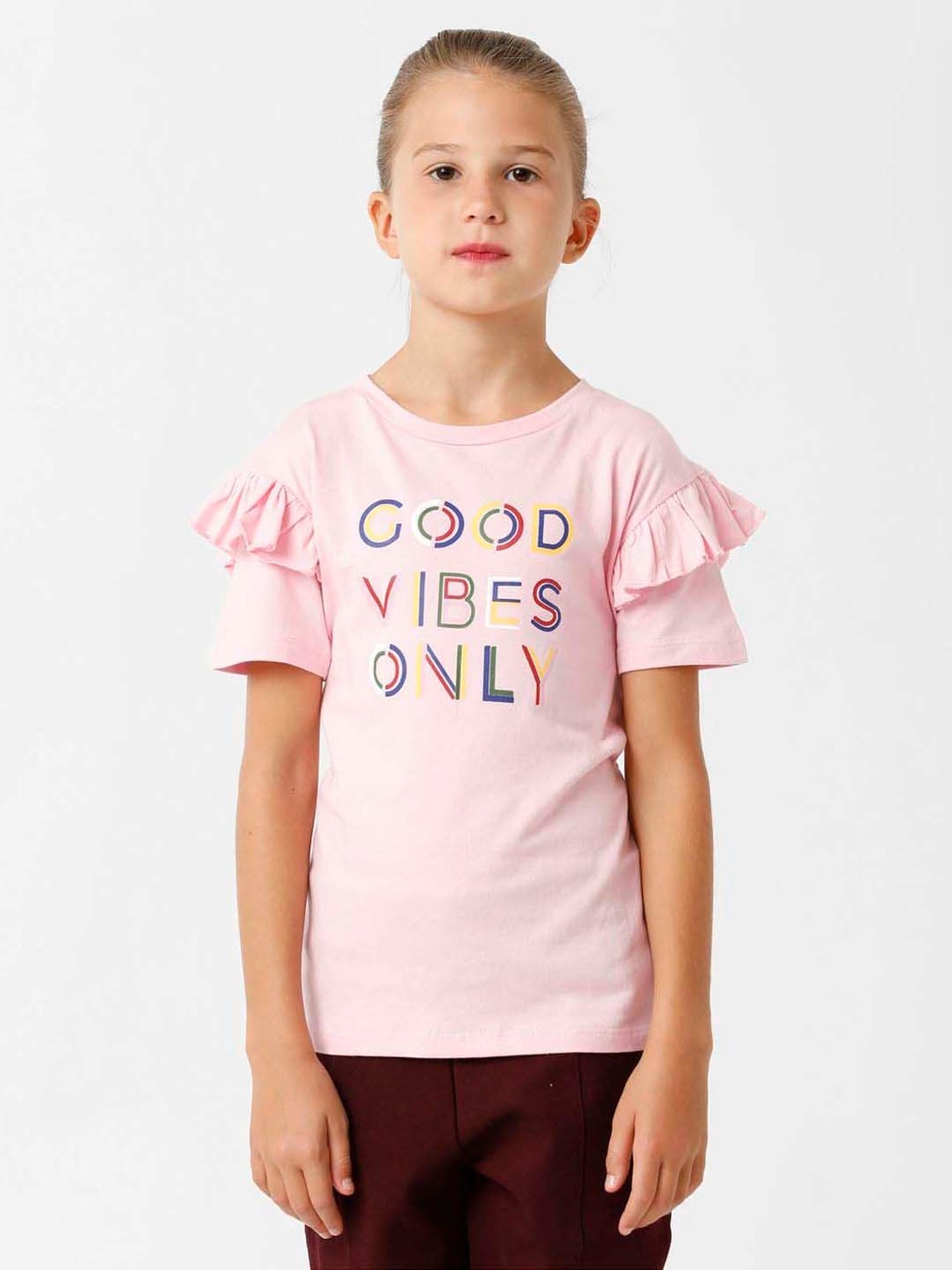 Kate & Oscar Kids Pink Cotton Printed T-Shirt