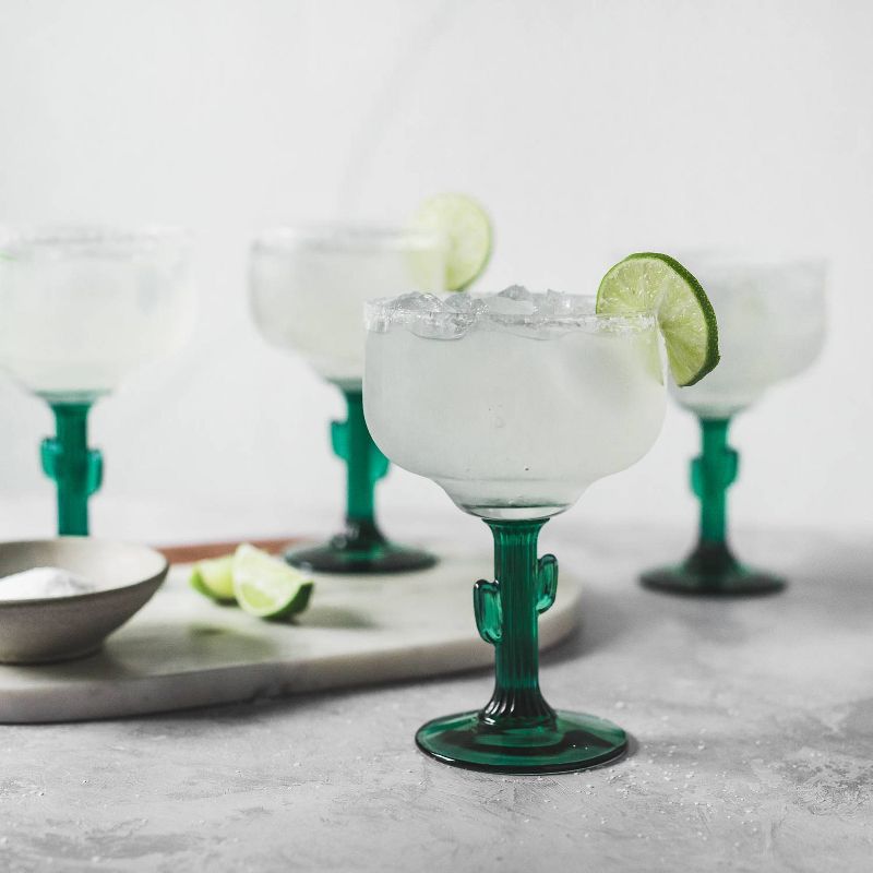 Libbey Cactus Margarita Glasses 16oz - Set of 4