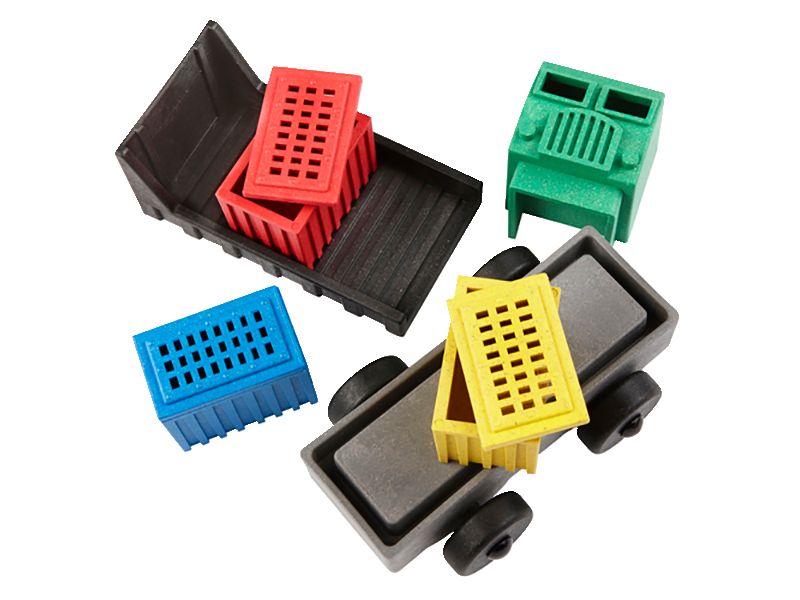 Childcraft Corrugated Building Blocks, Various Sizes, Primary Colors, set of 84