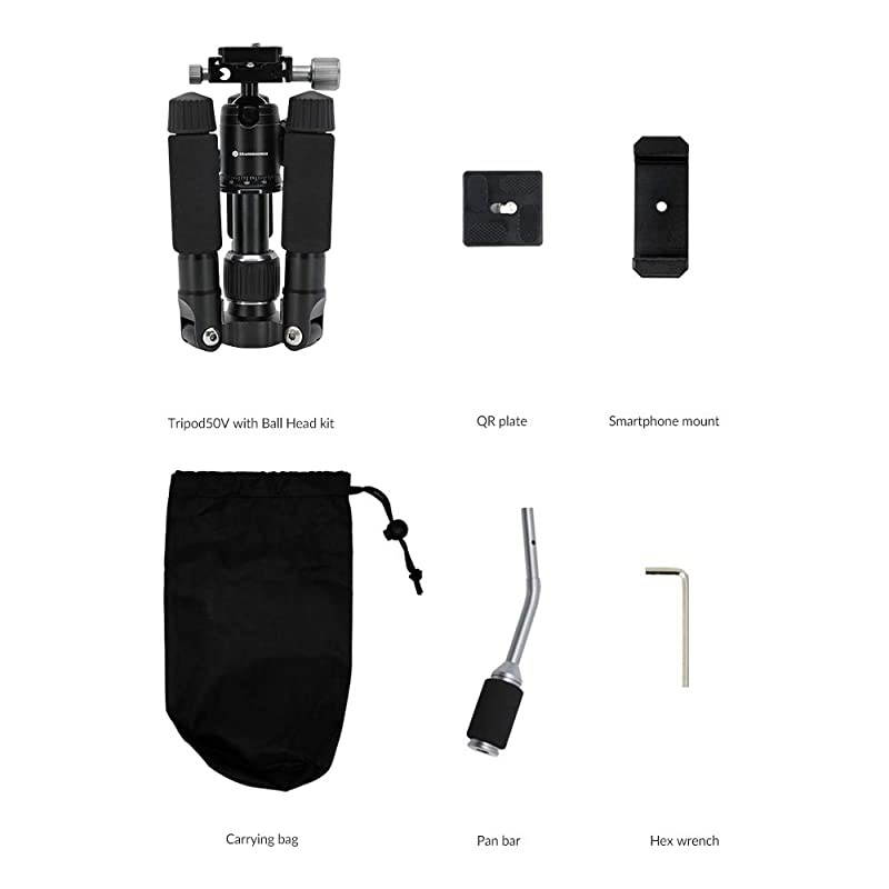 50V (Pan Bar, Smartphone Holder Included) | 20" Light-Weight Heavy Duty Aluminum Alloy Portable | ORANGEMONKIE