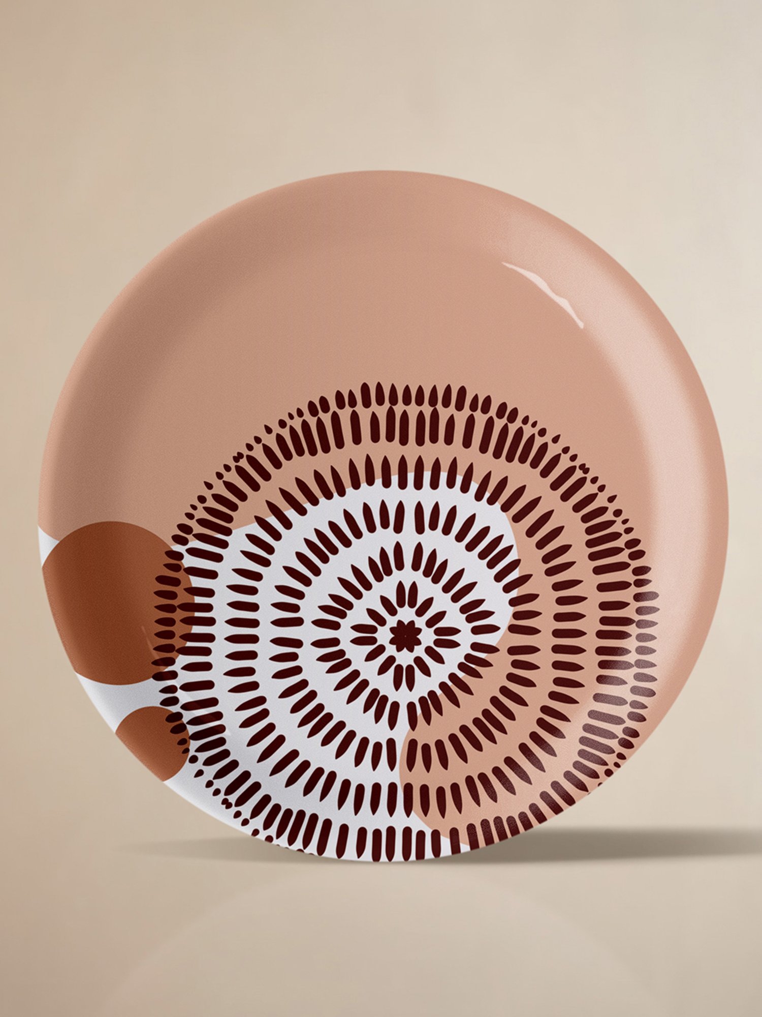 Nestroots Fluid Forms in Sand Tones Peach Porcelain&iquest;Decorative Wall Plate