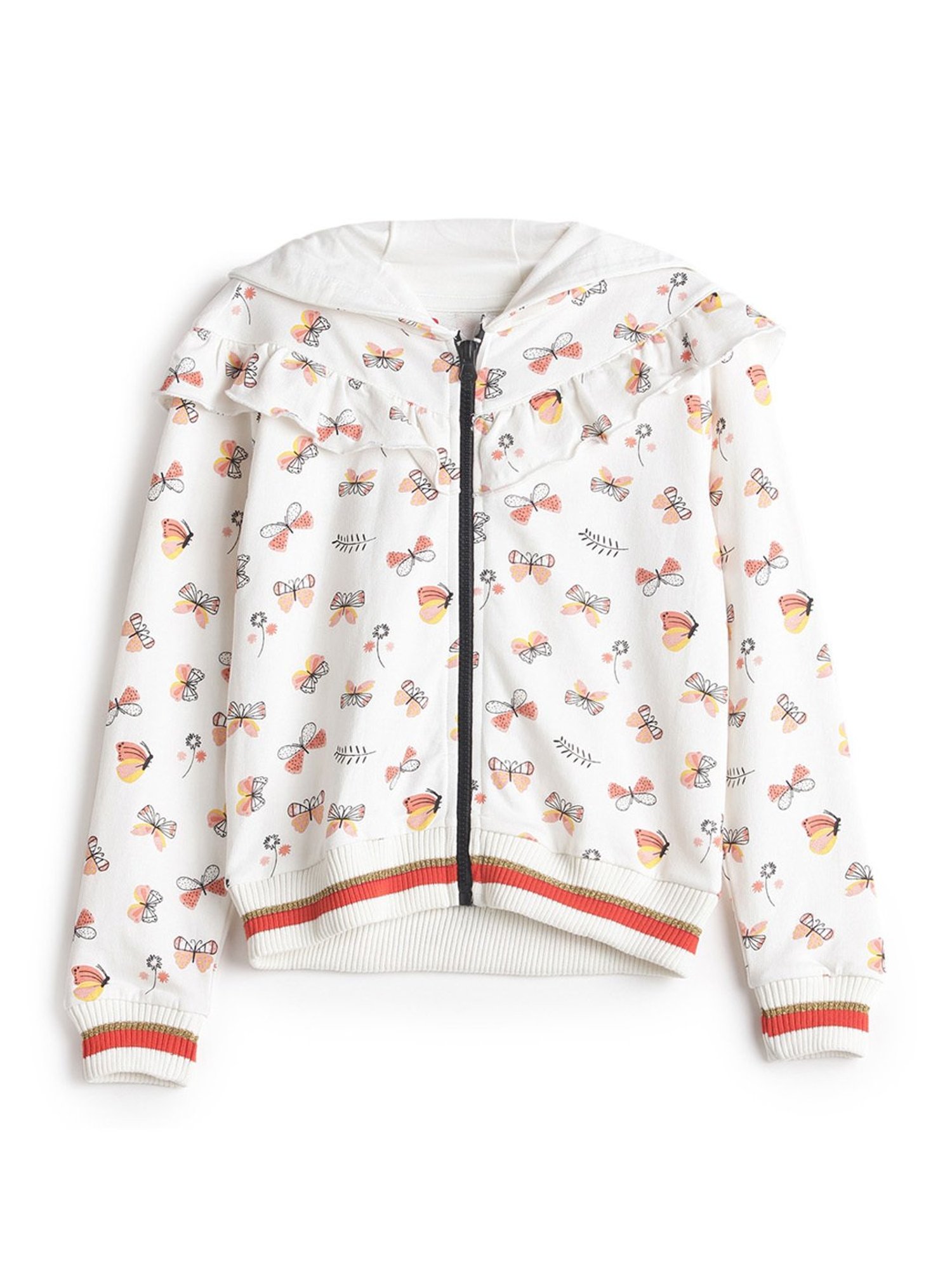 Under Fourteen Only Kids Off-White Printed Full Sleeves Sweatshirt