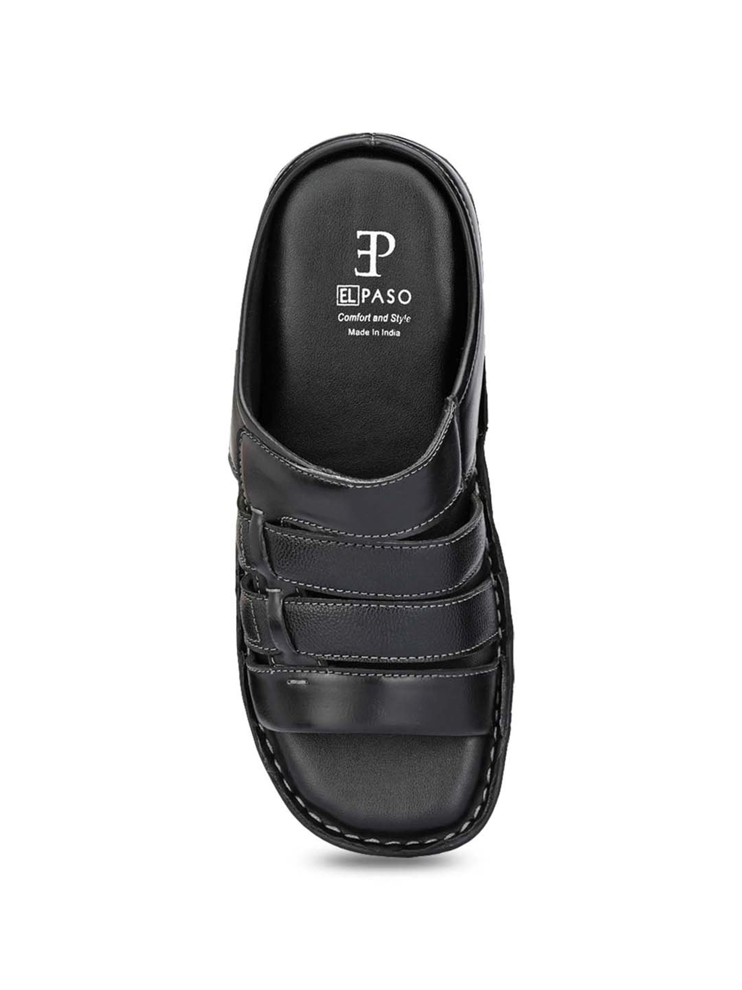 El Paso Men's Black Casual Sandals