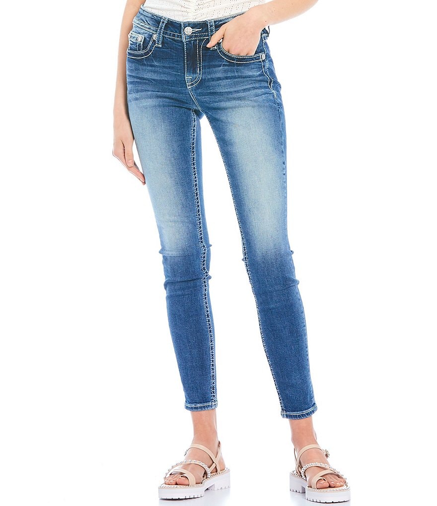 Miss Me Hailey Fleur De Lis Embellished Pocket Skinny Jeans