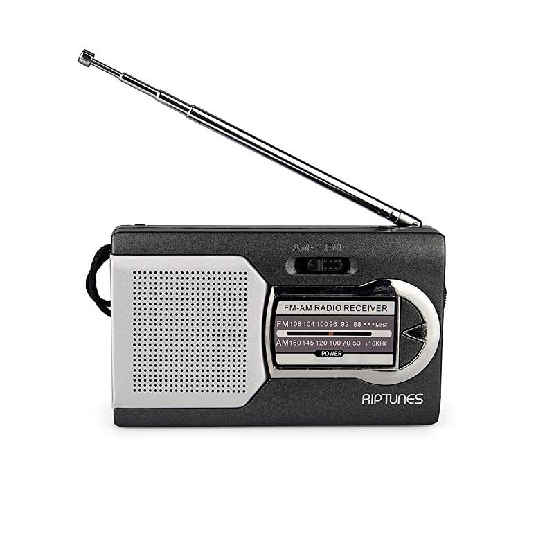 AMFM Portable Battery Operated Pocket Radio Powered by 2 AA Batteries Black