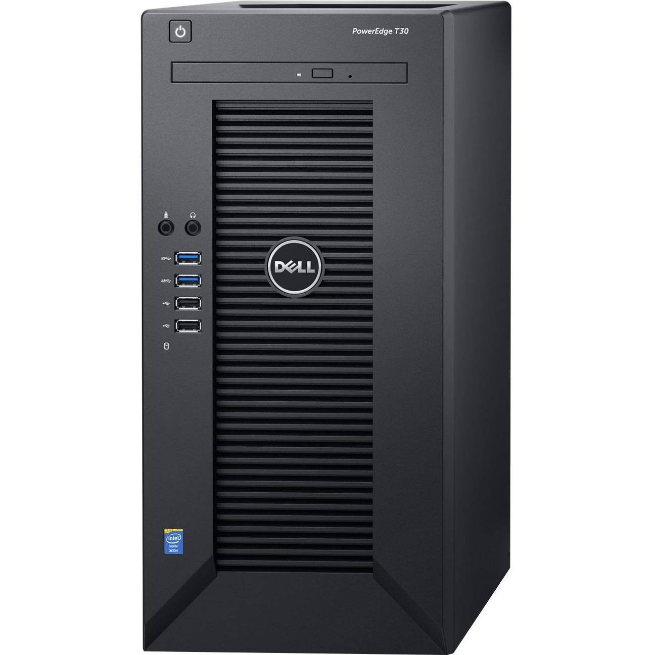 Dell PowerEdge T30 Mini-tower Server - 1 x Intel Xeon E3-1225 v5 Quad-core (4 Core) 3.30 GHz - 8 GB Installed DDR4 SDRAM - 1 TB (1 x 1 TB) Serial ATA/600 HDD - Serial ATA/600 Controller - 290 W