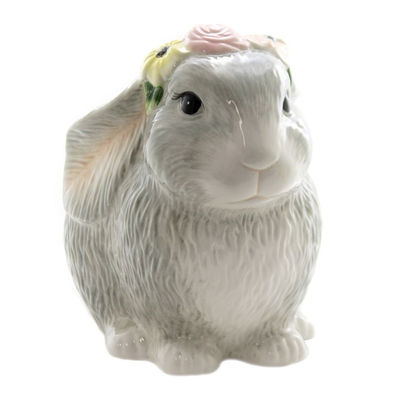 Tabletop 8.25" Sweet Bunny Cookie / Treat Jar Easter Floral Biscuit Candy Certified International  -  Food Storage Containers
