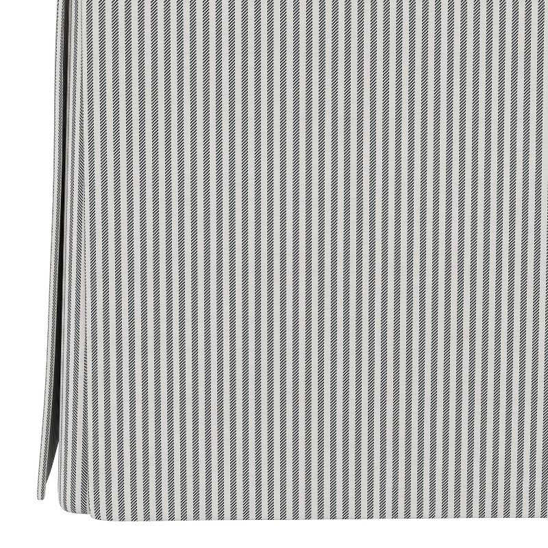 Skirted Storage Ottoman Oxford Stripe Charcoal - Skyline Furniture