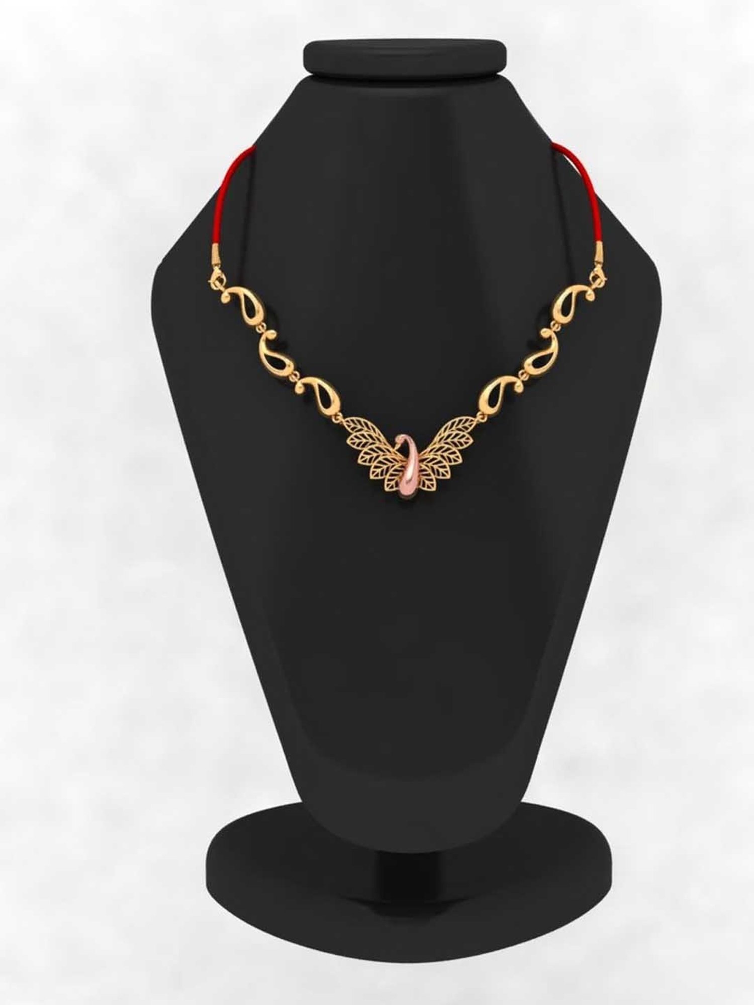 P.C. Chandra Jewellers 14k Yellow Gold Peacock Themed Enchanting Design Necklace