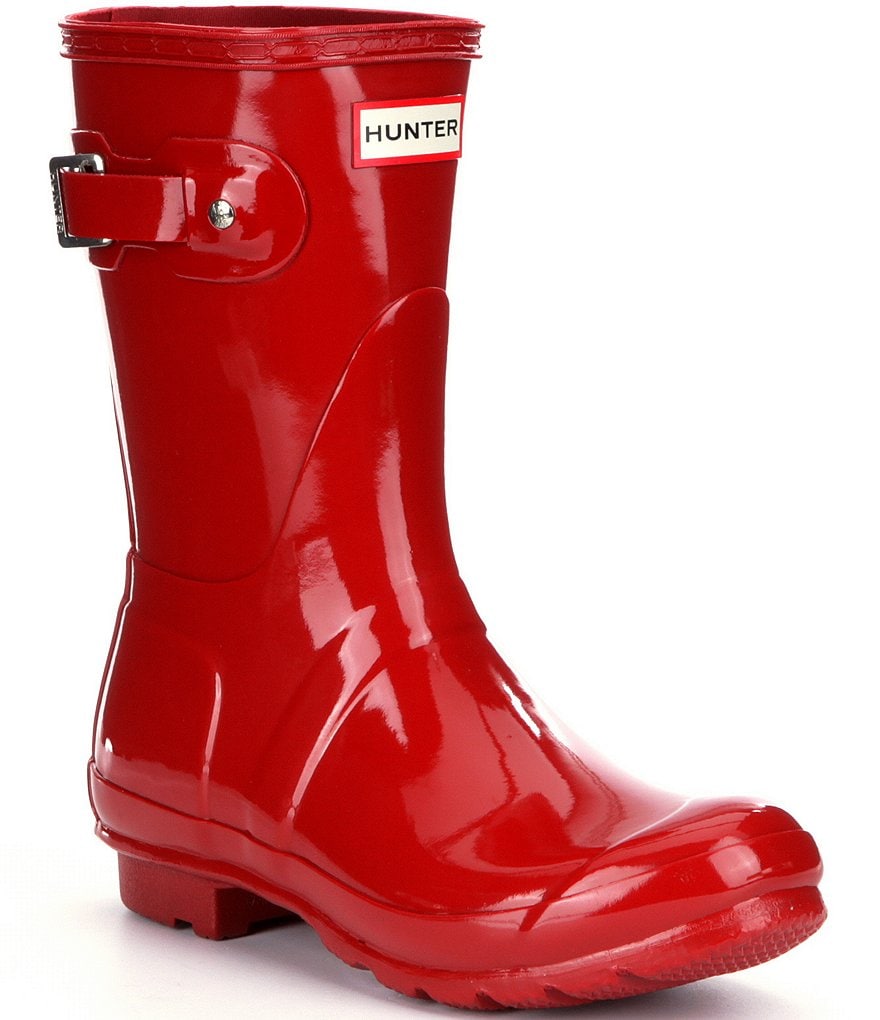 Hunter Women's Original Short Gloss Buckle Strap Rain Boots
