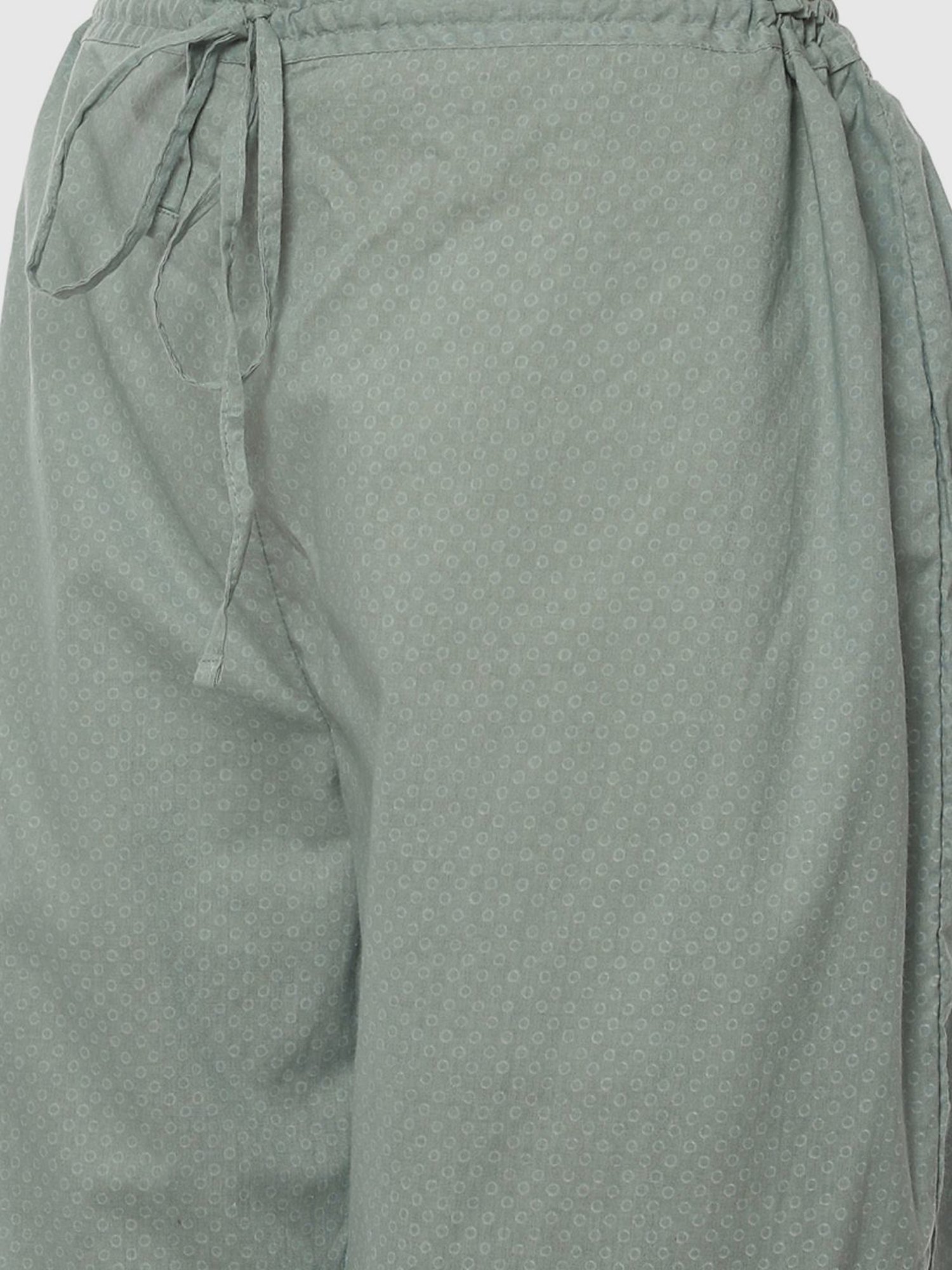 Biba Blue Cotton Printed Kurta Palazzo Set With Dupatta