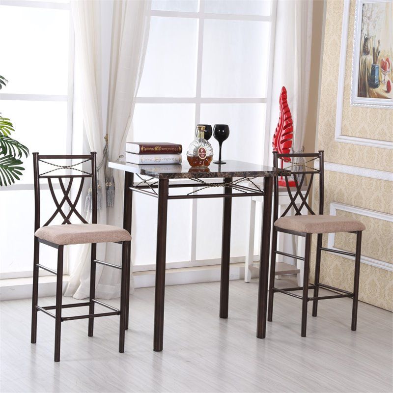 3 Piece Bistro Set in Bronze - Hodedah