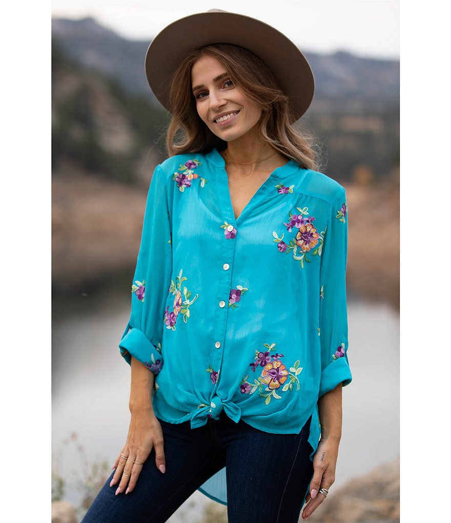 Eva Varro Animal Print Knit Jersey 3/4 Slit Sleeve Tunic