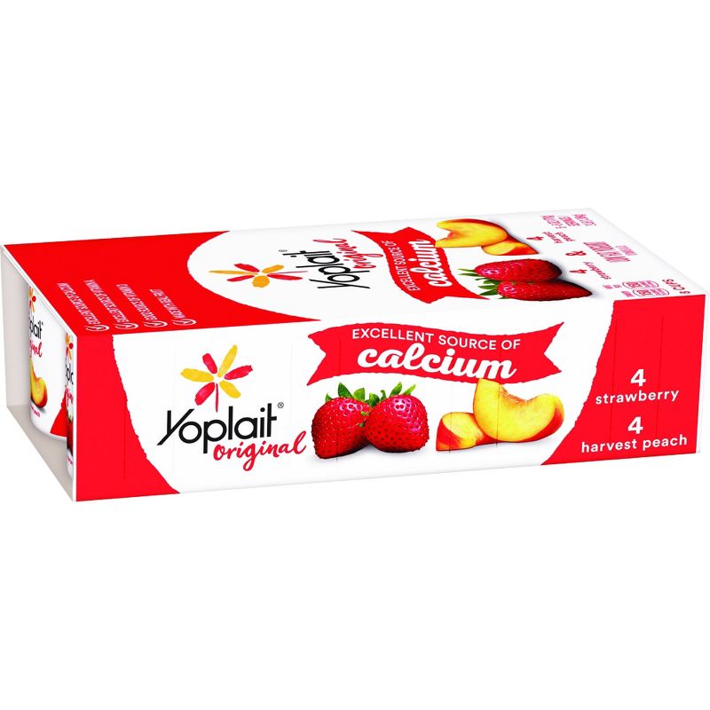 Yoplait Original Strawberry and Harvest Peach Yogurt - 8pk/6oz Cups