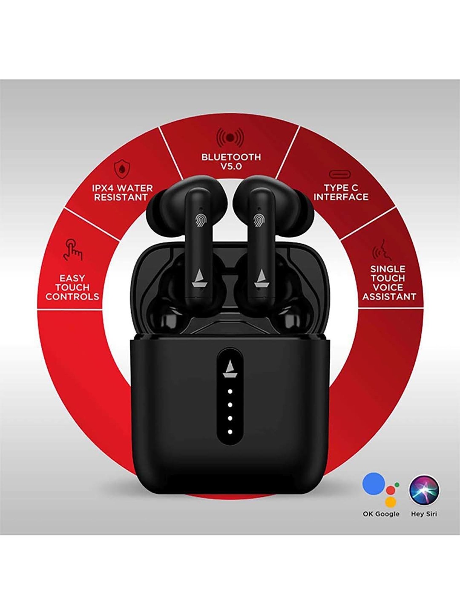 Boat Airdopes 148 In Ear BT Earbuds with ENxTM Technology & Upto 42H Playback (Black, True Wireless)