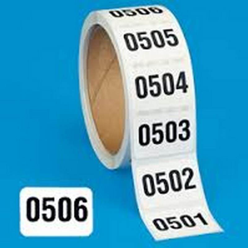 1" x 1-1/2" Numbers 0501-1000 (500 per Roll)