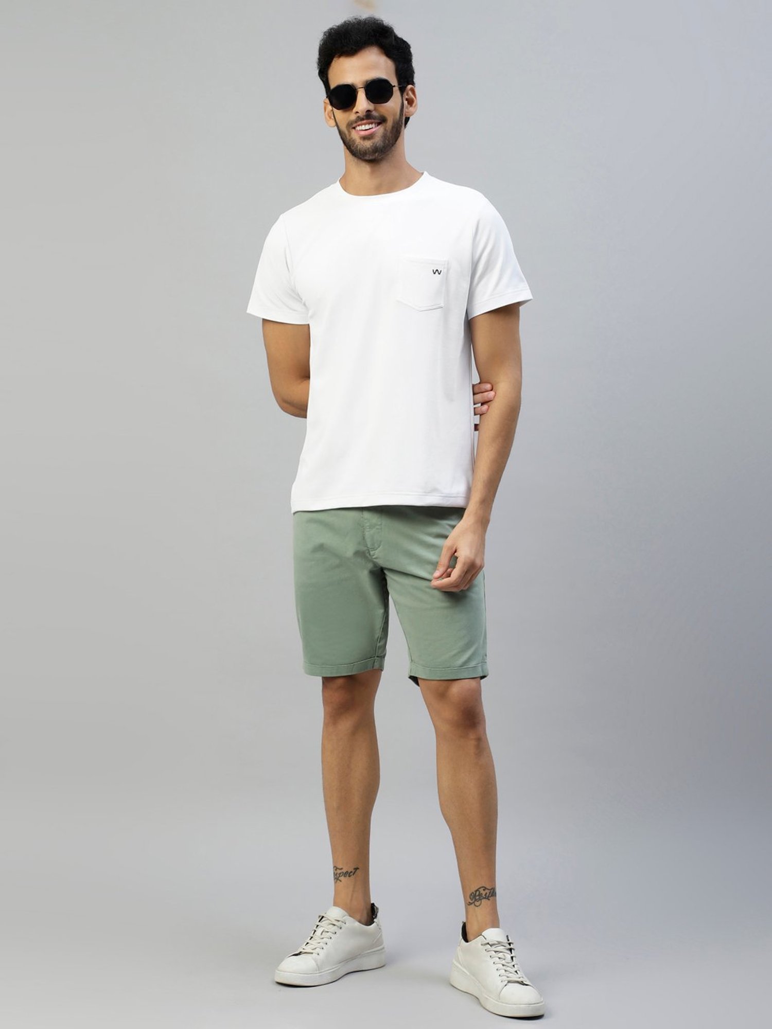 Slowave White Slim Fit Crew T-Shirt