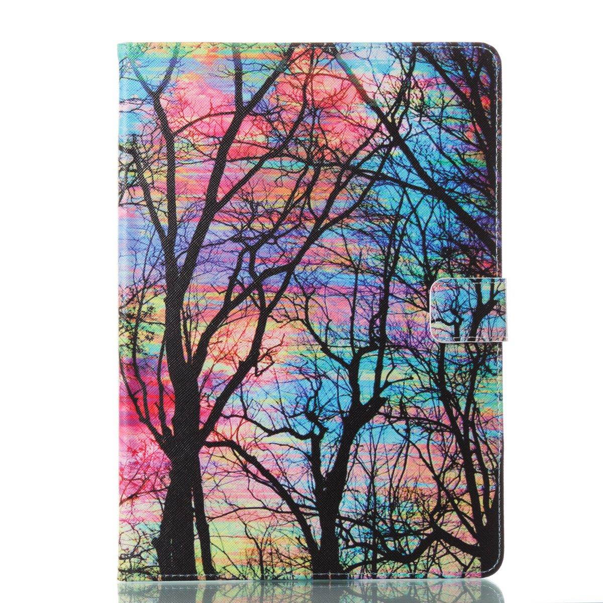 New iPad 9.7 inch 2017 Case - Newshine Colorful PU Leather Stand Cover with Card Holder for Apple New iPad 9.7 2017 Tablet/ iPad Air/ iPad Air 2, with Auto Sleep/ Wake Up Function, Sunset Glow