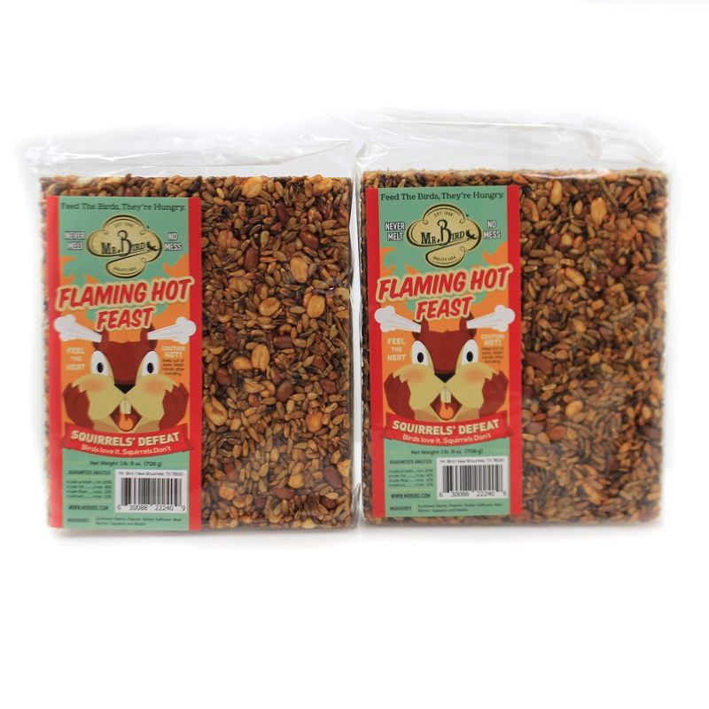 Home & Garden 7.25" Flaming Hot Feast Large Cakes Set / 2 Bird Feed No Mess Mr Bird  -  Bird And Wildlife Food