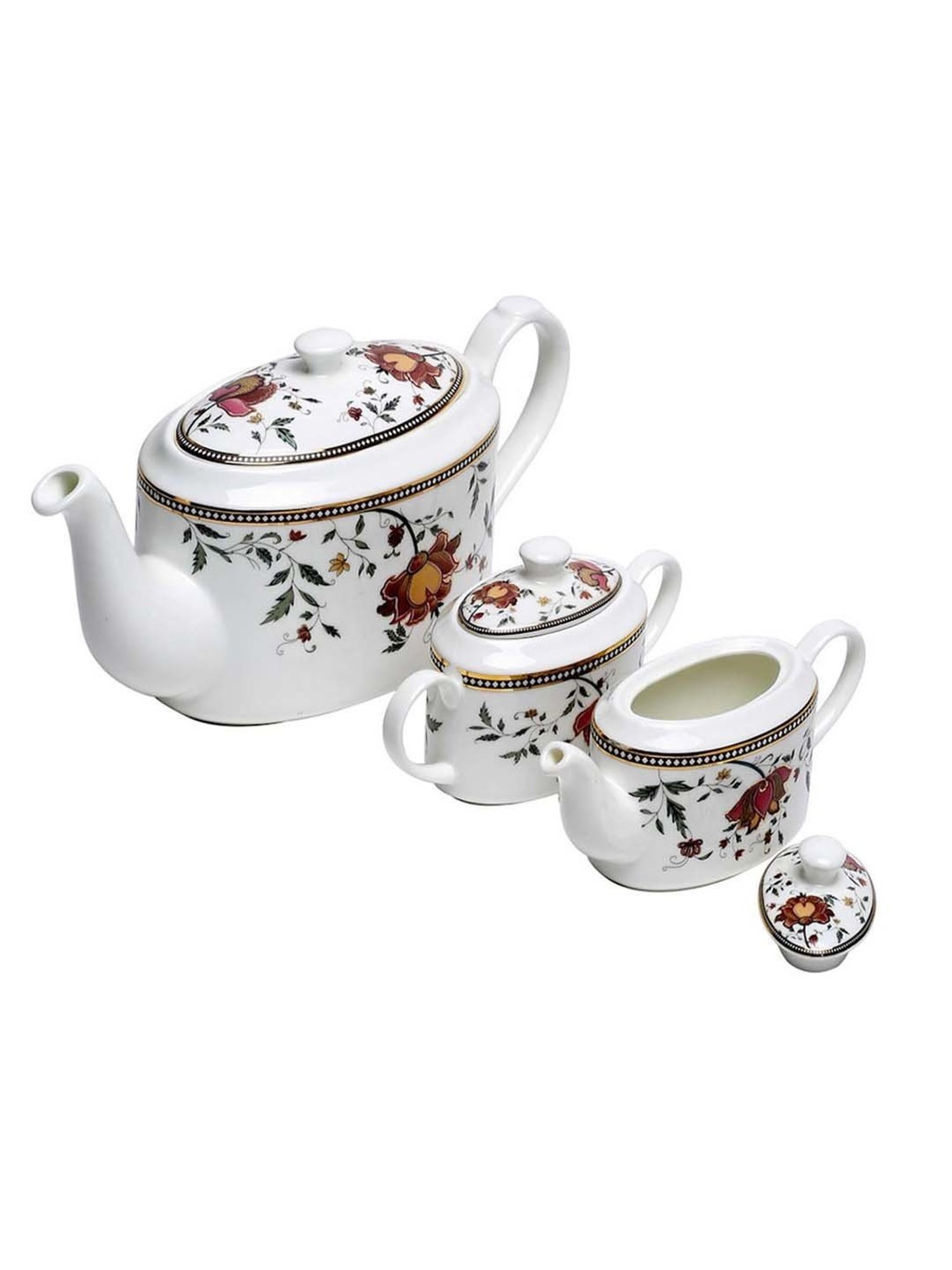 Fabindia Zoya Multicolor Ceramic Beverage Accessories - Set of 9