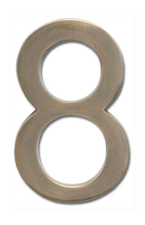 Architectural Mailboxes 3585AB-8 Solid Cast Brass 5 in. Antique Brass Floating House Number 8