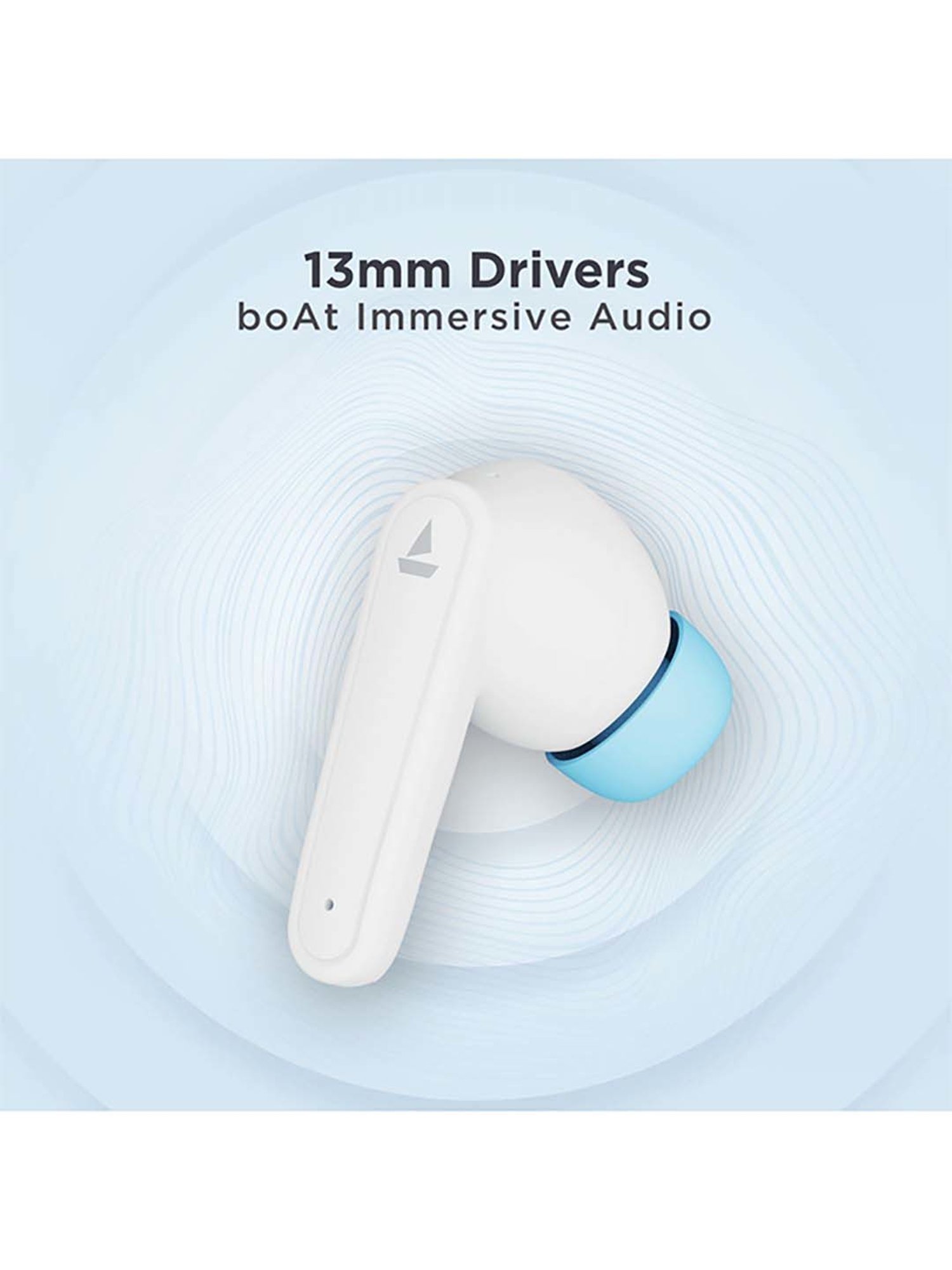 boAt Airdopes 113 True Wireless Gaming Earbuds with Powerful 13mm Drivers (White)