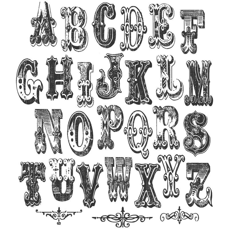 Tim Holtz Cling Stamps 7"X8.5"-Mini Cirque Alpha