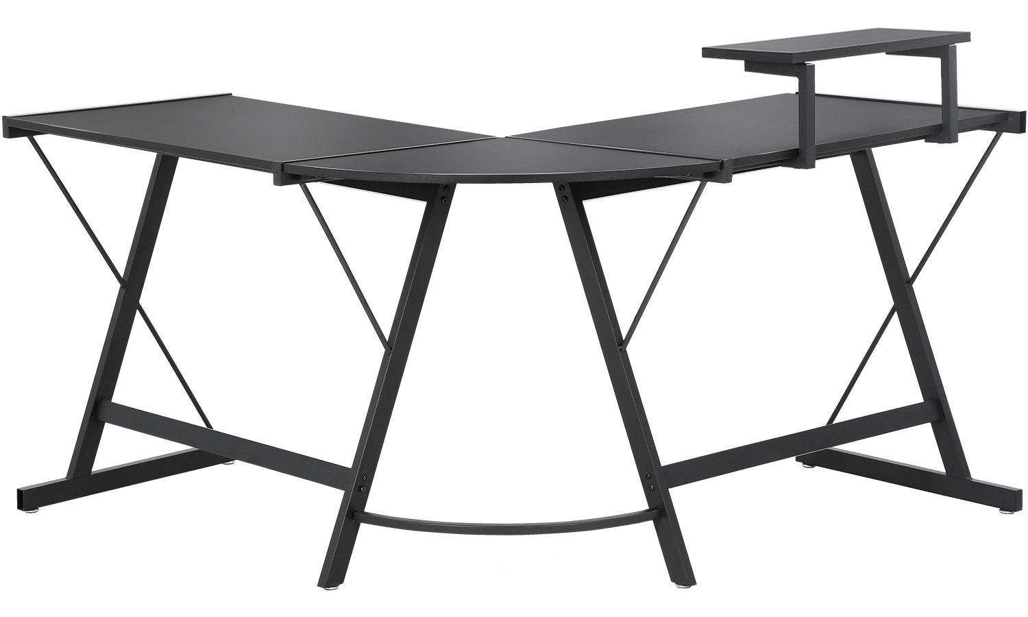 Computer Gaming L Shaped Desk Home Office Corner Writing Study Keyboard Girl Kids Student PC Modern Executive Table for Small Spaces,Black