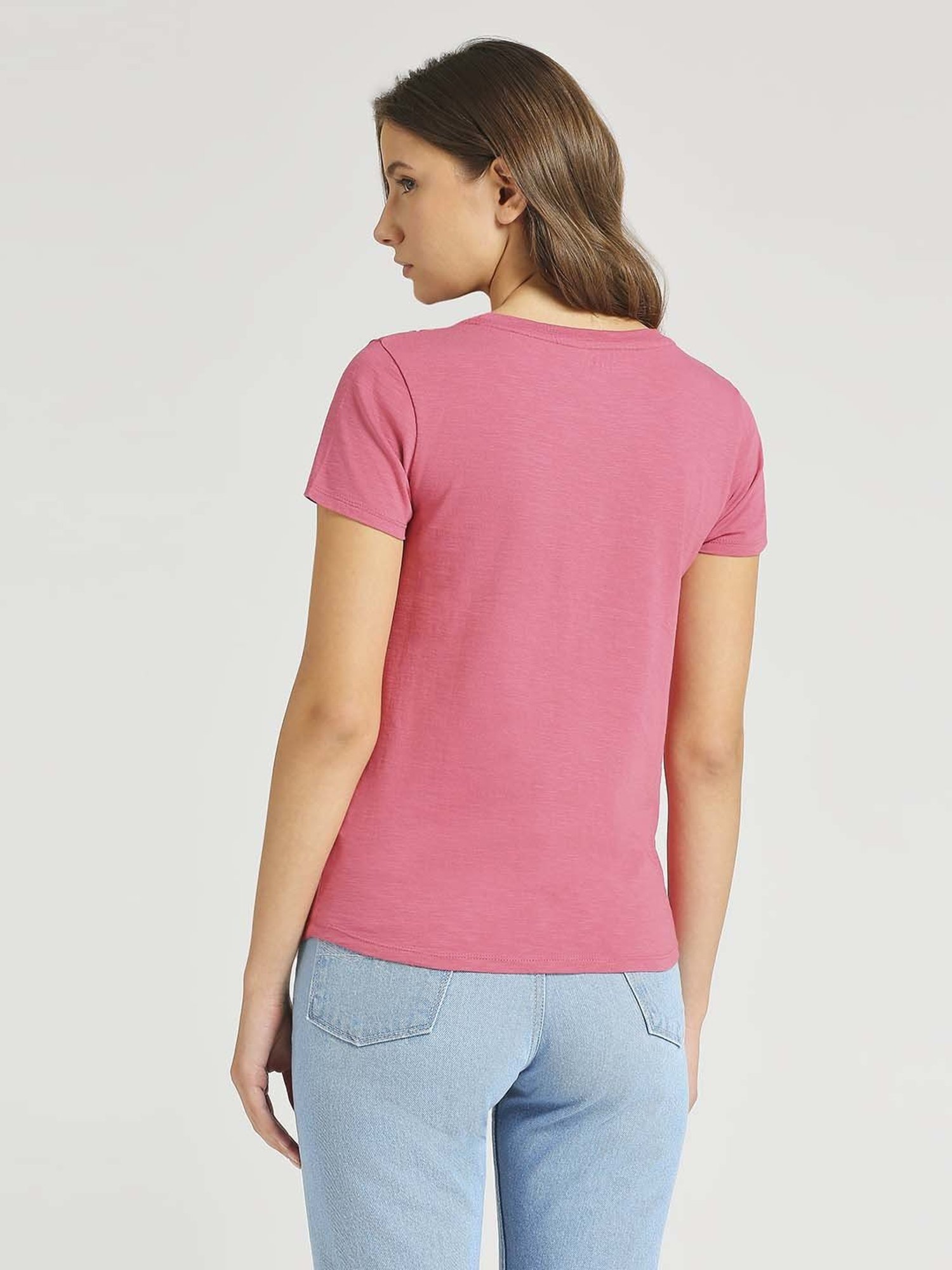 Pepe Jeans Pink Cotton Printed T-Shirt